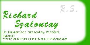 richard szalontay business card